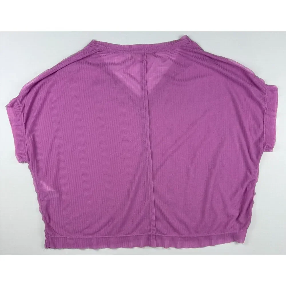 We The Free Free People Pink Ribbed Top Size XS Boho Basic